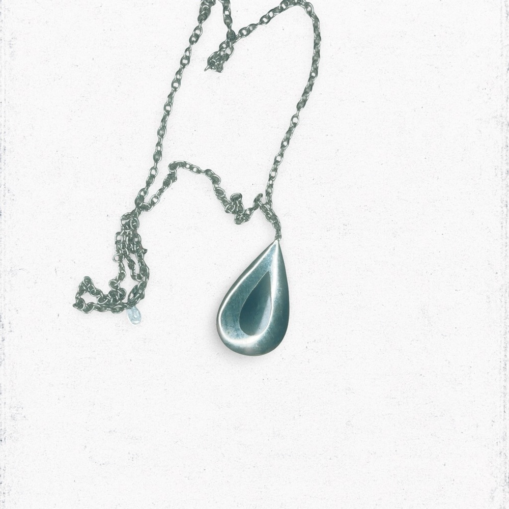 4949. Enamel Cookie Lee Teardrop Pendant Necklace